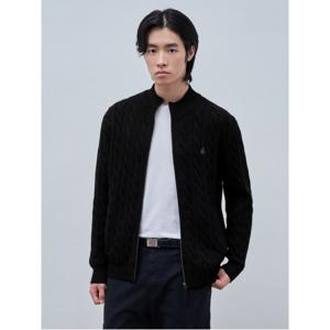 케이블 집업 카디건  블랙(BC495AC215)