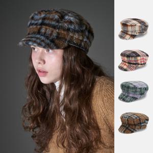 울혼방 타탄체크 마도로스 캡 루카노 (4 colors)