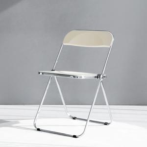RUDAN 투명접이식의자 아이보리, 클리어