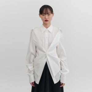 더블 카라 트랜스포머블 셔츠 - 화이트
