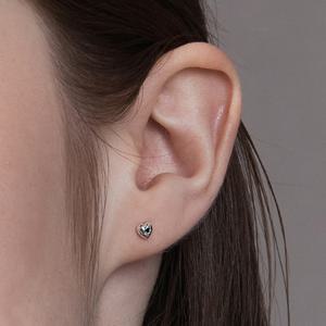 [~10/28 헤어핀][sv925] heart & pearl dual piercing set