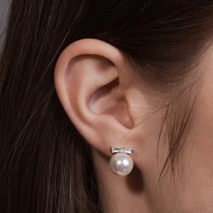 [~10/28 헤어핀][박시은 착용][sv925] ribbon pearl drop studs earring