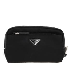 로고 플라크 나일론 파우치 1NE393 067 F0002 블랙