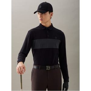 [24FW]남성 기모 컬러블럭 티셔츠  블랙