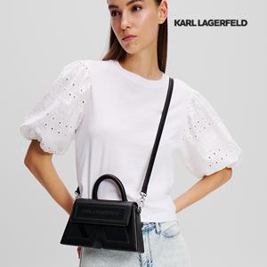 [245W3107] 칼라거펠트 IKON/K 레더 크로스바디 백