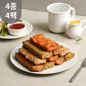닭신 스틱 닭가슴살바 4종 4팩 / 떡갈비, 제육볶음, 커리, 야채