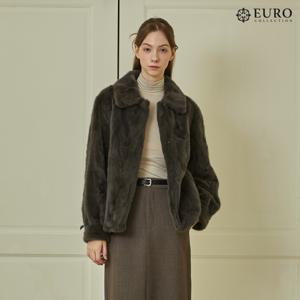 [최초가 299,000원]밍크 카라 티노 하프 코트