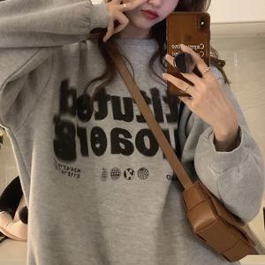 에이브 오버핏 프린팅 스웻셔츠 맨투맨