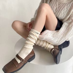 레브나 루즈핏 롱 긴목 골지 무압박 주름 양말