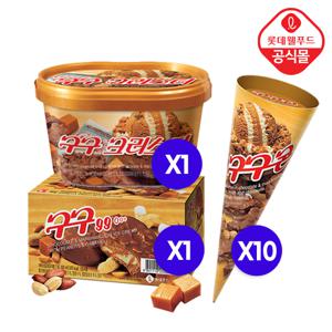[롯데] 구구 아이스크림 12개 세트(콘 10,구구 1,크러스터 1)
