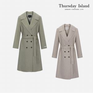 [정상가-579000원][Thursday Island] 벨티드 핸드메이드 코트(T228MCT531W)