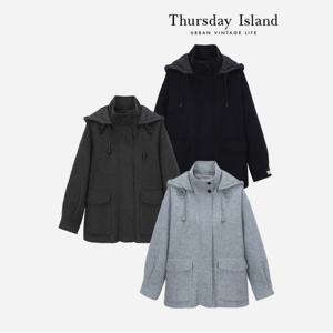 [정상가-659000원][Thursday Island] 배색후드 핸드메이드 코트(T238MCT243W)