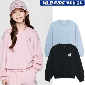 MLB키즈 베이직 스포티브 스몰로고 크롭 여아 맨투맨 뉴욕양키스 7FMTB2254