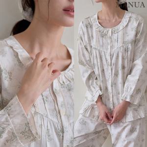 마누아 여성잠옷 프릴잠옷 순면 60수 주자 무형광 안심 홈웨어 세트