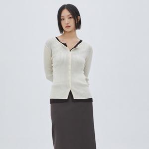 [플라스틱 아일랜드]슬림골지 리버시블 니트 가디건 PR4KG062