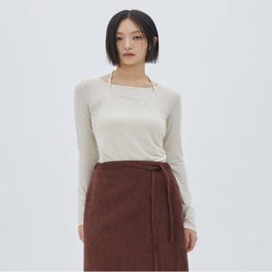 [플라스틱 아일랜드]홀터넥 레이어드 티셔츠 PR4CL062