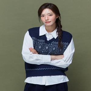 [플라스틱 아일랜드]다이아패턴 니트 베스트 PR4KV161