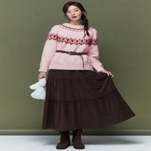 [플라스틱 아일랜드]셔링 티어드 코듀로이 스커트 PR4WS162