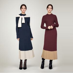 타미힐피거 캐시미어 블렌드 컬러블록 드레스 2종 택1 (T22E7TDR071WT1)