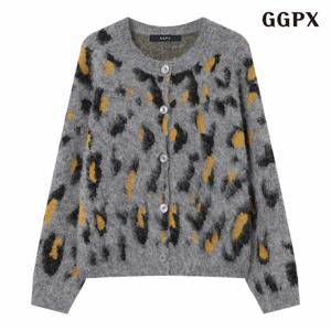 정상가:69,000원 ㅣ 레오파드 라운드 니트 가디건 (GPDCK002D)