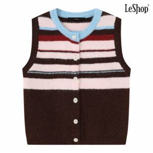 정상가:59,000원 ㅣ 컬러 배색 단가라 니트 베스트 (DP4VW001A)