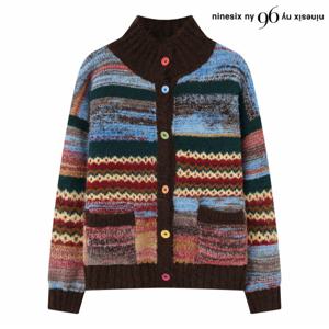 정상가:119,000원 ㅣ 하이넥 포켓 페어아일 니트 가디건 (NP4CK010L0)