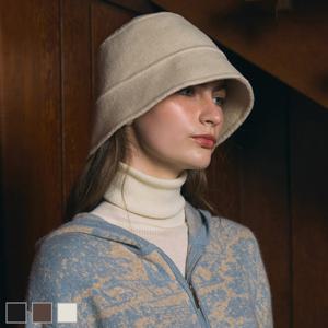 울캐시미어버킷햇벙거지모자