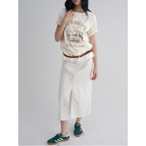 오버핏 그래픽 반소매 티셔츠  아이보리 (355842LY10)