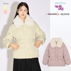 탈착 퍼 카라 벨트 하프 덕다운 패딩 N41510