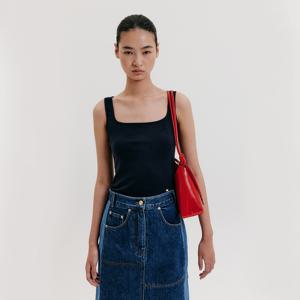 Square Neck Sleeveless Top - Navy