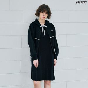 yoyoyoy여성[최초가 188000원] 라인 포인트 플리츠 후드 집업 블랙_AJ02WNPJP04