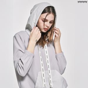 yoyoyoy여성[최초가 99000원] 배색 플리츠 후드 티셔츠_AI02WNPTS08
