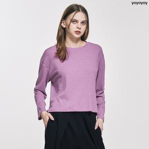 yoyoyoy여성[최초가 39000원] 라운드 골지 긴팔 티셔츠_AI02WQWTS01