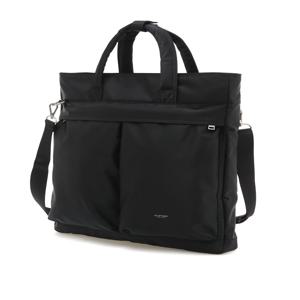 에반 블랙 투포켓 나일론 세로형 토트백 겸 크로스백 JUBA5F502