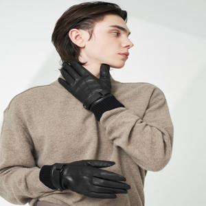 블랙 스트랩장식 양가죽 스마트터치 남자장갑 JUGV5F611