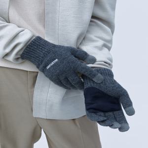그레이 로고자수 울캐시미어혼방 스마트터치 남자장갑 JUGV5F702