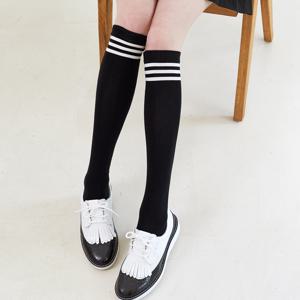 공식몰 [정상가 19,900원] 나나 스트라이프 코튼 혼방 롱 니삭스 FM55AS176