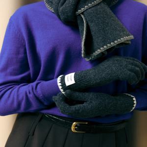 그레이 배색포인트 울혼방 장갑 JAGV5F681