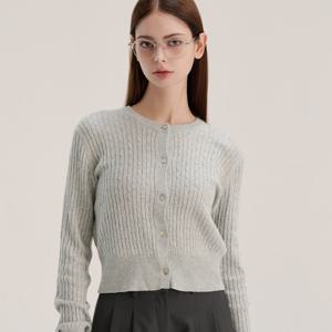 [브리치] 더 소재 / 여성 케이블 니트 기본 가디건 (SJK25026)