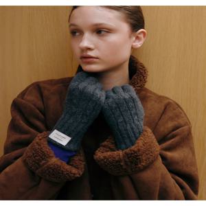 그레이 울캐시미어혼방 꽈배기 장갑 JAGV5F901