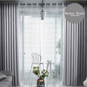 [지나송] 아델라 암막커튼+플라워자수커튼 풀세트