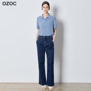 블루샤벳 세미 와이드핏 데님 팬츠