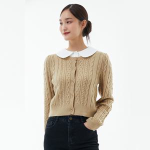 랩[정가 79,900] 라운드카라 레이어드 꽈배기 니트가디건 AP4KGA52