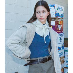 랩[정가 159,900] 빅카라 크랍 무스탕 점퍼AP4MZA62