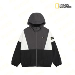 내셔널지오그래픽 남녀공용 배색 바람막이 후드 점퍼 N233UJP090