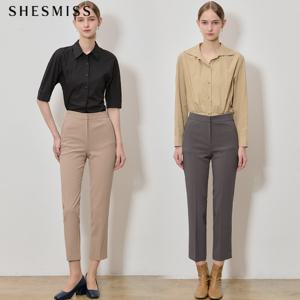 (SHESMISS)] 웜톤 솔리드 슬림 슬랙스 (택가격: 148000원)