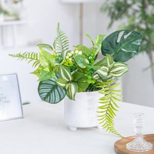 몬스테라 달개비 조화 화분 풍성한 그린 식물 인테리어 set 38cm 테이블 행사 장식 소품 꾸미기