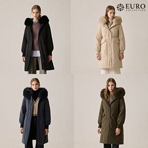 [하프클럽] 초 사가폭스퍼 래빗 풀스킨 구스다운 롱코트