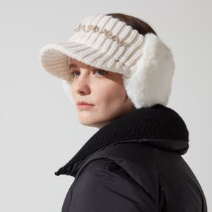 [40%Off]여성 니트 퍼 귀달이 바이저 화이트(MP322LCP93)