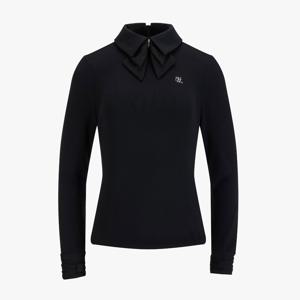 더블 쉬폰 리본 카라 티셔츠 (블랙)